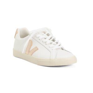 VEJA White/platinum Made In Brazil Leather Esplar Sneakers